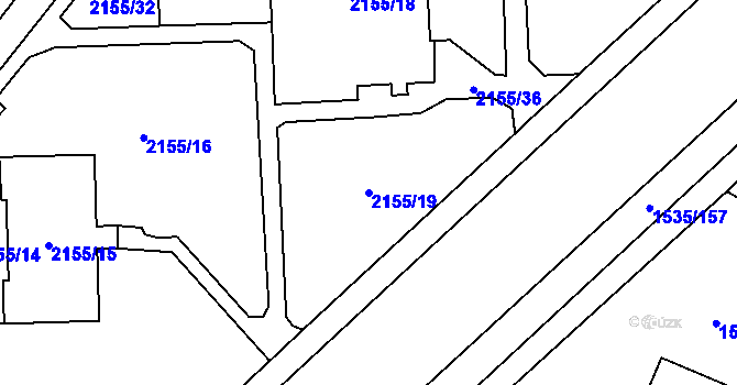 Parcela st. 2155/19 v KÚ Místek, Katastrální mapa
