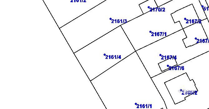 Parcela st. 2161/4 v KÚ Místek, Katastrální mapa