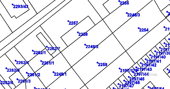 Parcela st. 2248/2 v KÚ Místek, Katastrální mapa