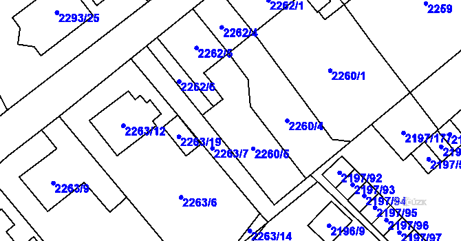 Parcela st. 2248/12 v KÚ Místek, Katastrální mapa