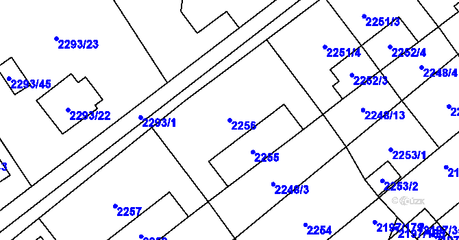 Parcela st. 2256 v KÚ Místek, Katastrální mapa