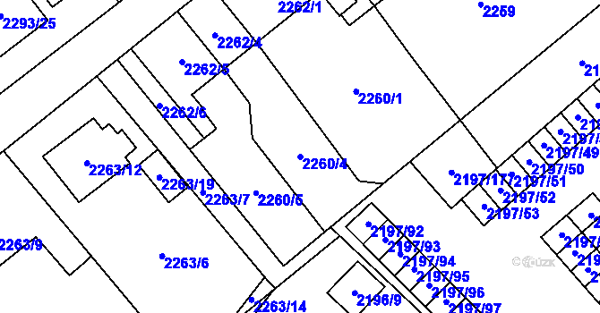 Parcela st. 2260/4 v KÚ Místek, Katastrální mapa