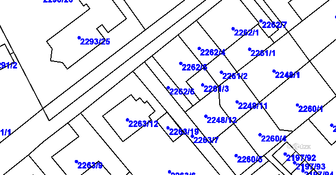 Parcela st. 2262/6 v KÚ Místek, Katastrální mapa
