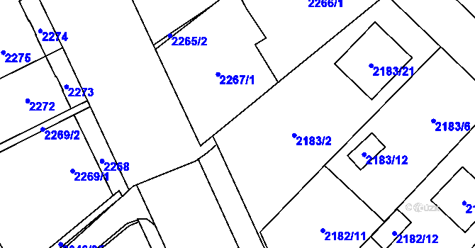 Parcela st. 2267/2 v KÚ Místek, Katastrální mapa