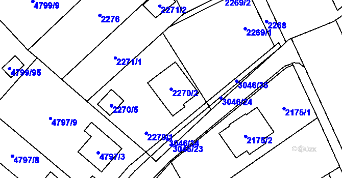 Parcela st. 2270/2 v KÚ Místek, Katastrální mapa