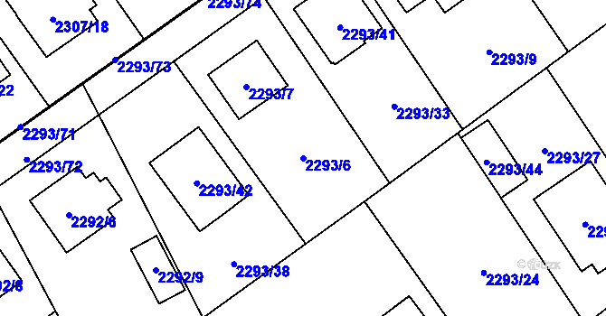 Parcela st. 2293/6 v KÚ Místek, Katastrální mapa