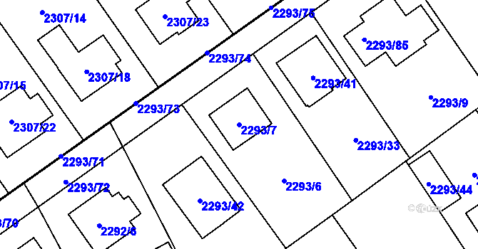Parcela st. 2293/7 v KÚ Místek, Katastrální mapa