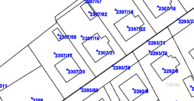 Parcela st. 2307/21 v KÚ Místek, Katastrální mapa