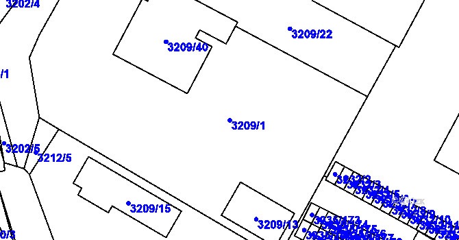 Parcela st. 3209/1 v KÚ Místek, Katastrální mapa