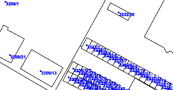 Parcela st. 3232/2 v KÚ Místek, Katastrální mapa