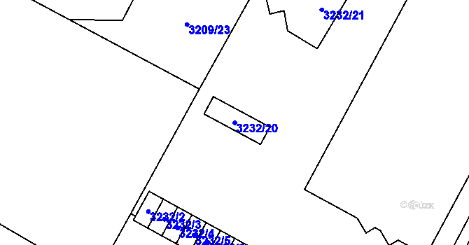Parcela st. 3232/20 v KÚ Místek, Katastrální mapa