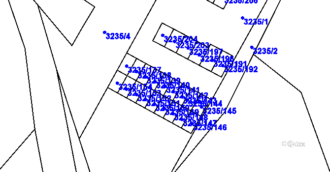 Parcela st. 3235/141 v KÚ Místek, Katastrální mapa