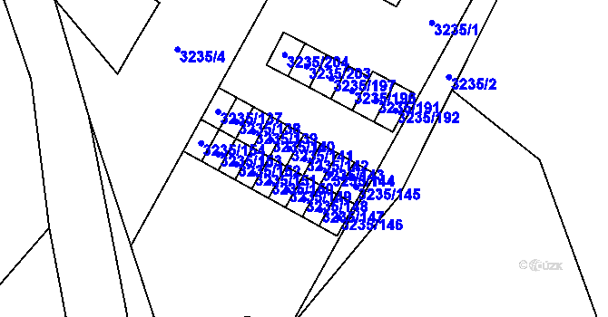 Parcela st. 3235/142 v KÚ Místek, Katastrální mapa