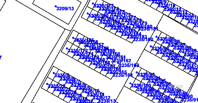 Parcela st. 3235/160 v KÚ Místek, Katastrální mapa