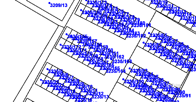 Parcela st. 3235/161 v KÚ Místek, Katastrální mapa