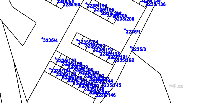 Parcela st. 3235/196 v KÚ Místek, Katastrální mapa