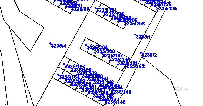 Parcela st. 3235/197 v KÚ Místek, Katastrální mapa