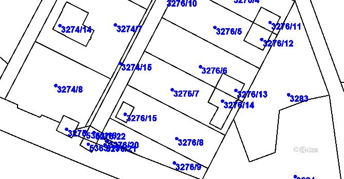 Parcela st. 3276/7 v KÚ Místek, Katastrální mapa