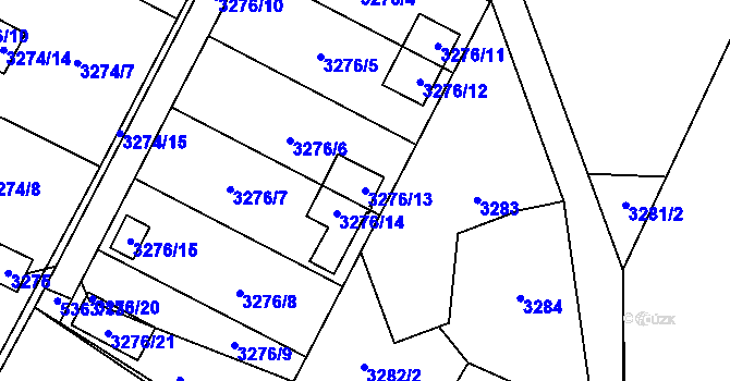 Parcela st. 3276/13 v KÚ Místek, Katastrální mapa