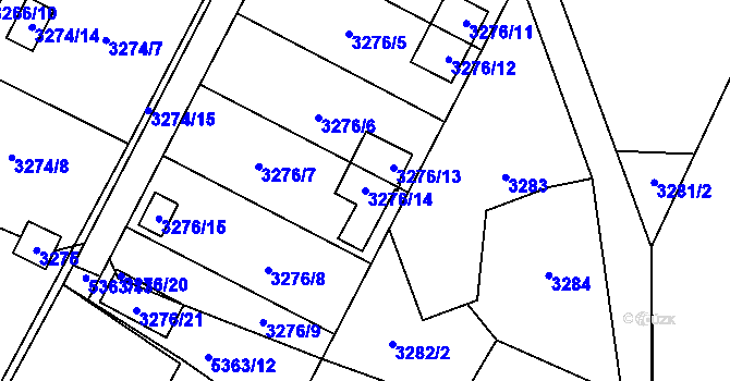 Parcela st. 3276/14 v KÚ Místek, Katastrální mapa