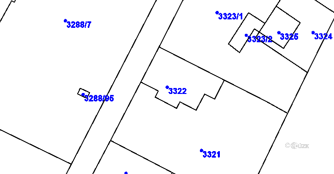 Parcela st. 3322 v KÚ Místek, Katastrální mapa