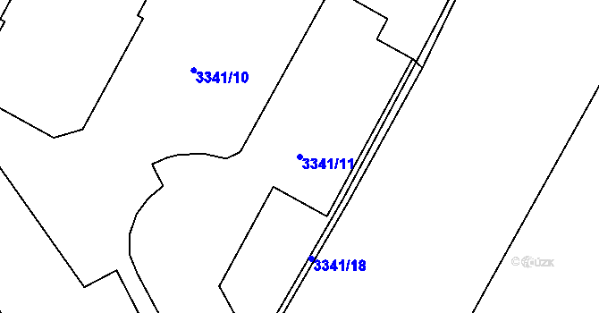 Parcela st. 3341/11 v KÚ Místek, Katastrální mapa