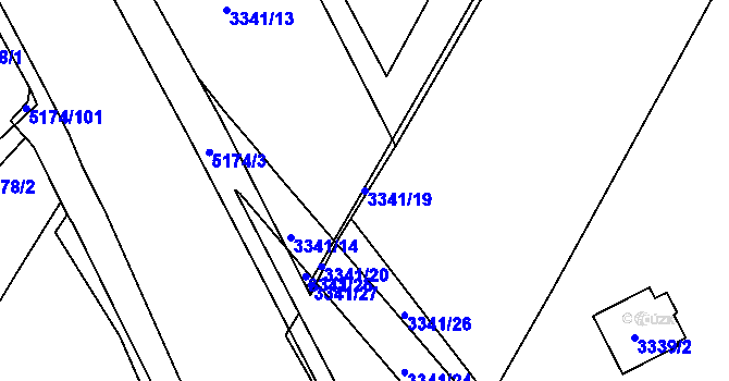 Parcela st. 3341/19 v KÚ Místek, Katastrální mapa