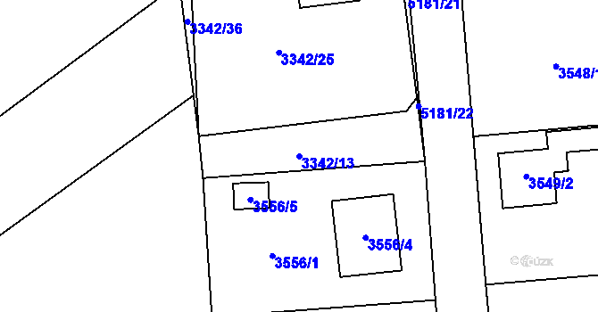 Parcela st. 3342/13 v KÚ Místek, Katastrální mapa