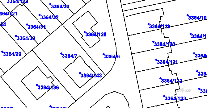 Parcela st. 3364/6 v KÚ Místek, Katastrální mapa
