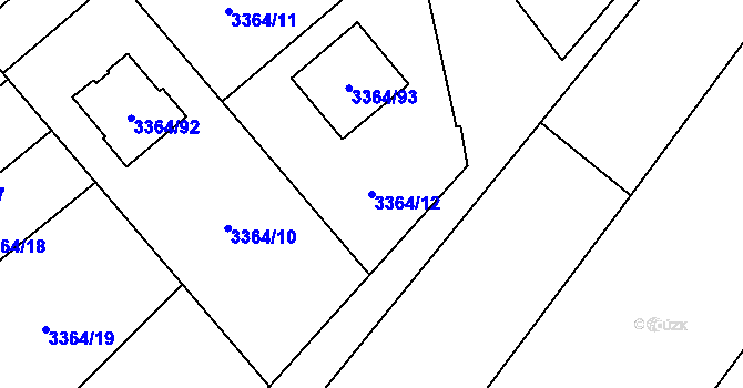 Parcela st. 3364/12 v KÚ Místek, Katastrální mapa