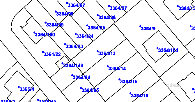 Parcela st. 3364/13 v KÚ Místek, Katastrální mapa