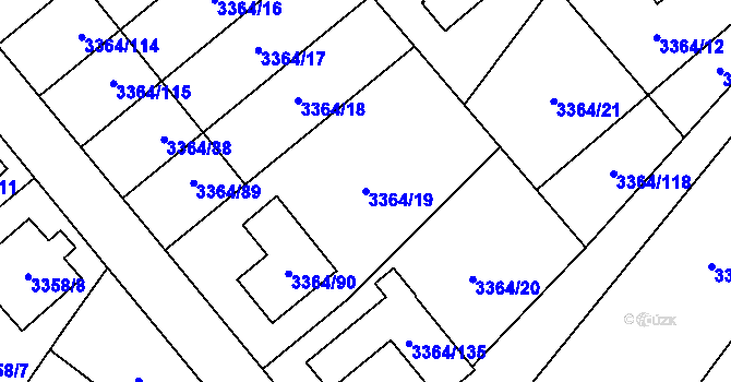 Parcela st. 3364/19 v KÚ Místek, Katastrální mapa