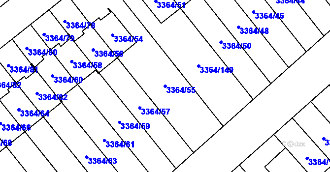 Parcela st. 3364/55 v KÚ Místek, Katastrální mapa