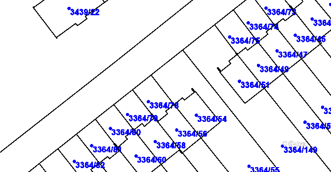 Parcela st. 3364/77 v KÚ Místek, Katastrální mapa