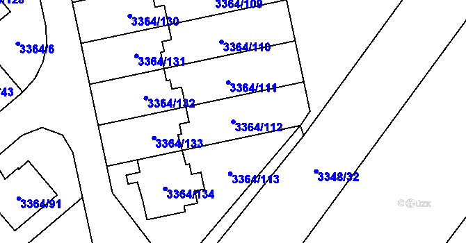 Parcela st. 3364/112 v KÚ Místek, Katastrální mapa