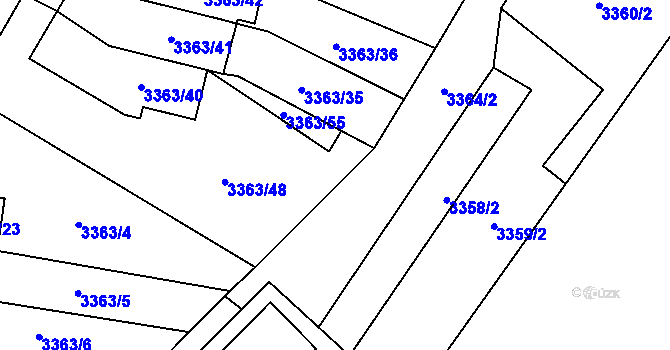 Parcela st. 3364/147 v KÚ Místek, Katastrální mapa