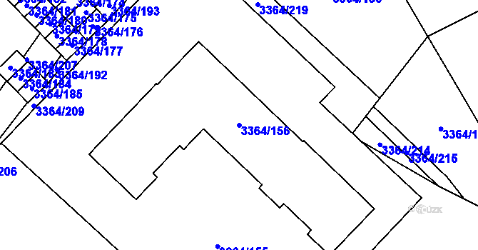 Parcela st. 3364/156 v KÚ Místek, Katastrální mapa