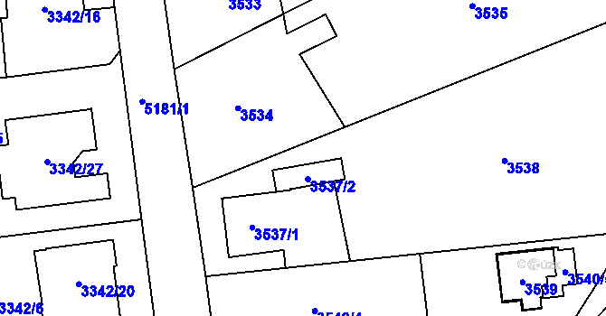 Parcela st. 3537/3 v KÚ Místek, Katastrální mapa
