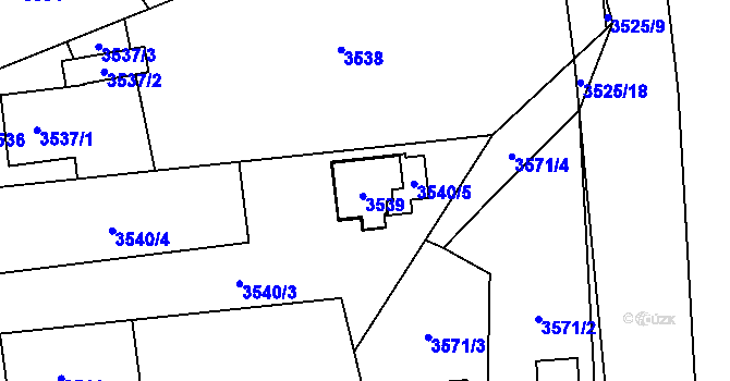 Parcela st. 3539 v KÚ Místek, Katastrální mapa