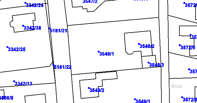Parcela st. 3548/1 v KÚ Místek, Katastrální mapa