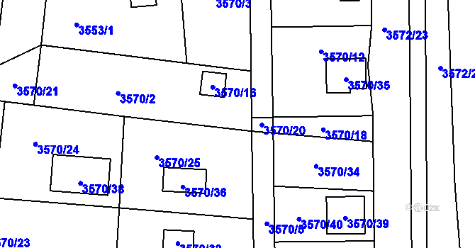 Parcela st. 3570/19 v KÚ Místek, Katastrální mapa