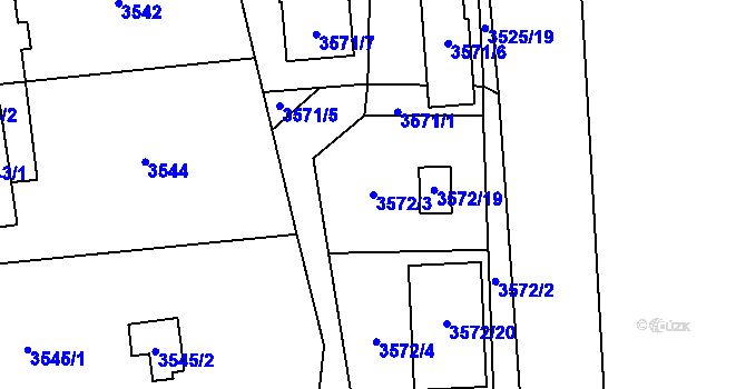 Parcela st. 3572/3 v KÚ Místek, Katastrální mapa