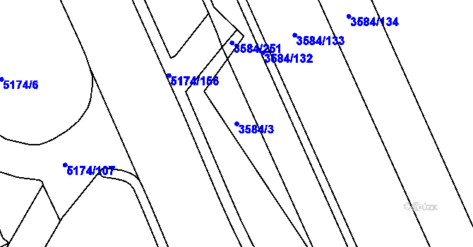 Parcela st. 3584/3 v KÚ Místek, Katastrální mapa