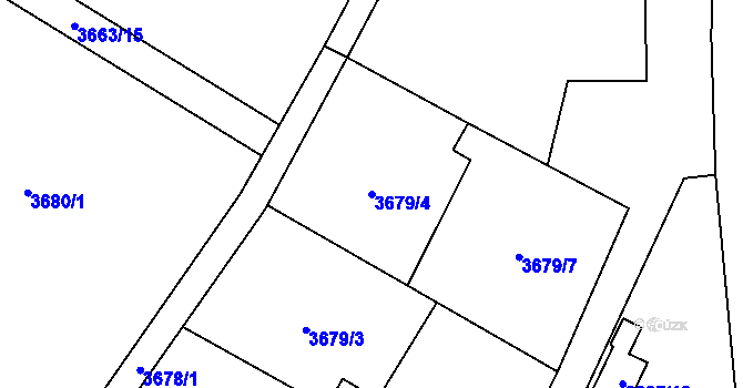 Parcela st. 3679/4 v KÚ Místek, Katastrální mapa