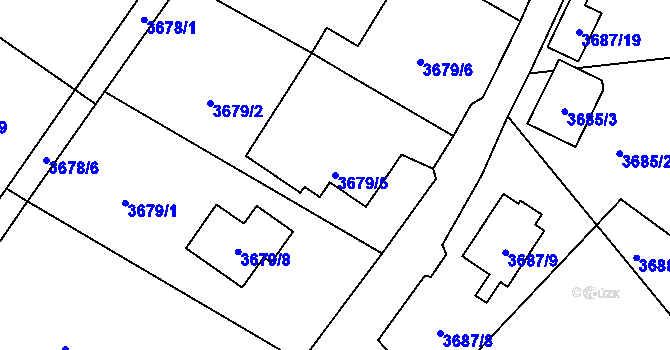 Parcela st. 3679/5 v KÚ Místek, Katastrální mapa