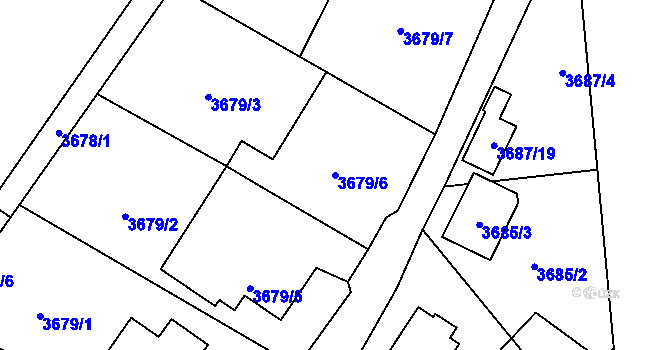 Parcela st. 3679/6 v KÚ Místek, Katastrální mapa