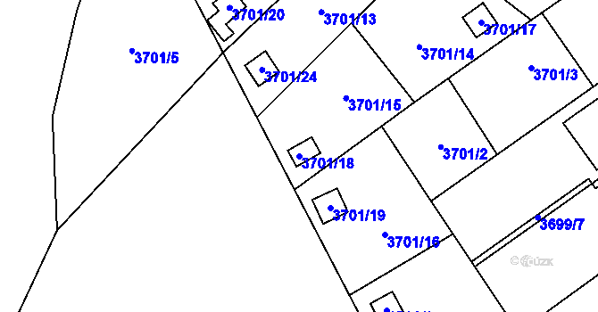 Parcela st. 3701/18 v KÚ Místek, Katastrální mapa