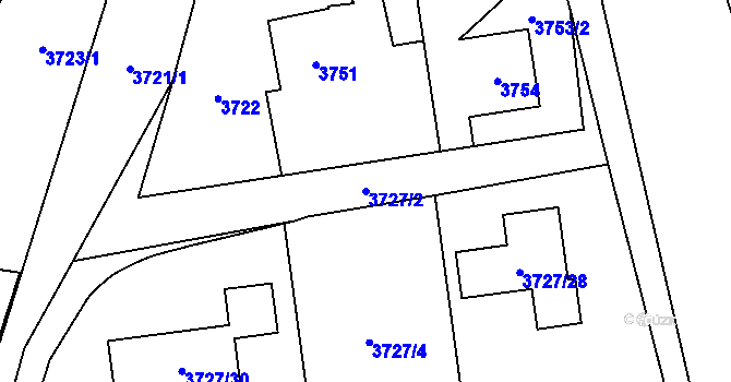 Parcela st. 3727/2 v KÚ Místek, Katastrální mapa