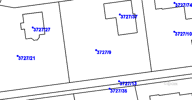 Parcela st. 3727/9 v KÚ Místek, Katastrální mapa