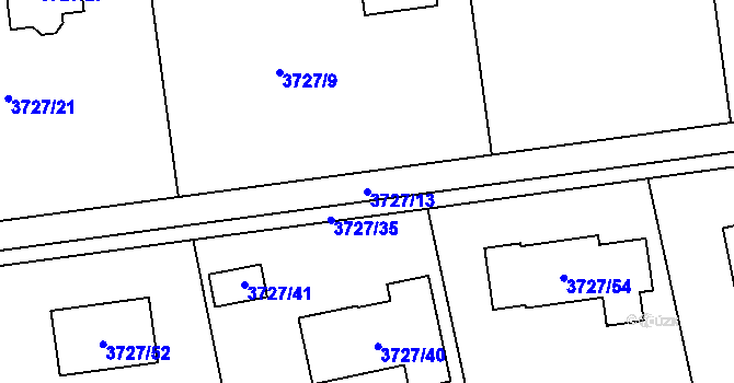 Parcela st. 3727/13 v KÚ Místek, Katastrální mapa